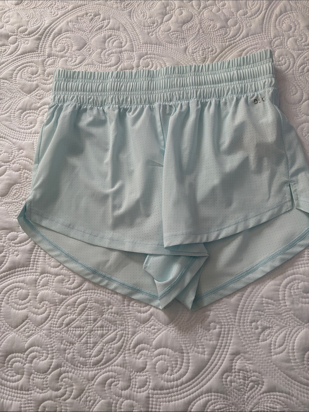 DSG Women's Athletic Shorts in Glacier Mint Color.